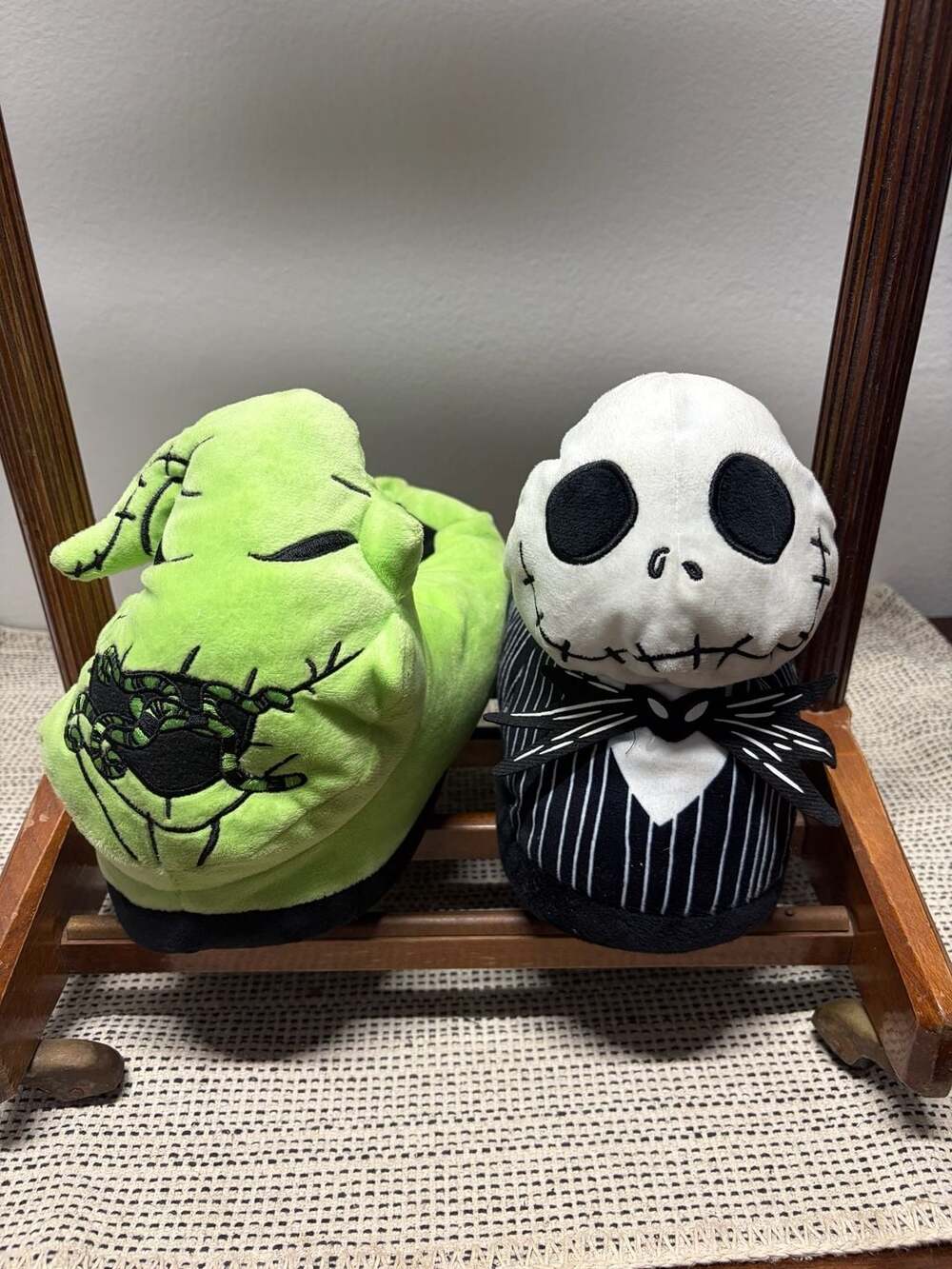 Disney The Nightmare Before Christmas Jack And Oogie Boogie Slippers Adult